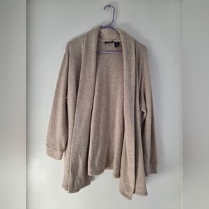 Joei & I Cozy Beige Open-Front Cardigan